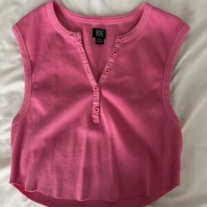 BDG Pink Sleeveless Ribbed Crop Top